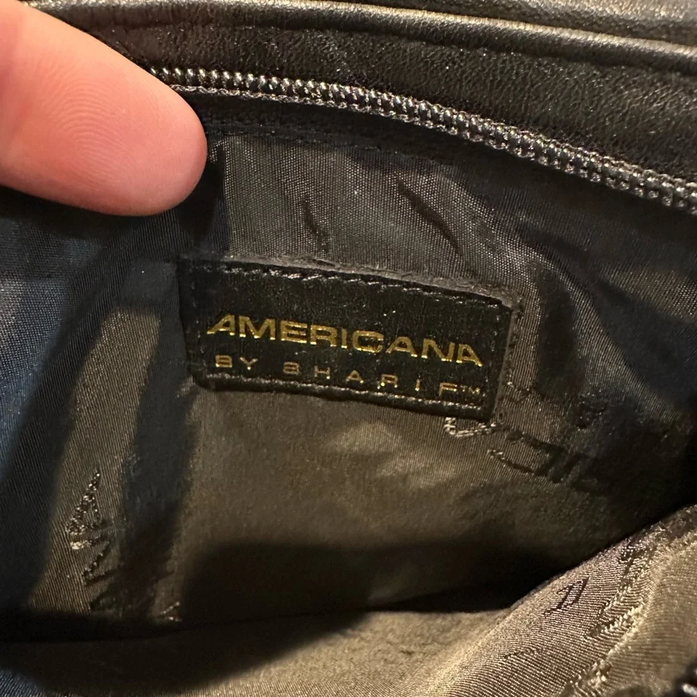Americana by Sharif Black Gold Woven Crossbody